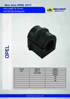 DK 0831 Vıraj Demır Lastiği On Astra G - H Zafıra 350117 24421958 OPSB7934 71848435 71848434 71848433 9223176 90581398 350140 350093
