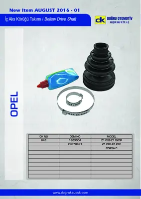 DK 843 Aks Korugu Ic Corsac 01> 1603230 1603004 26071572 26073421 26094870 1603004SK 33211229213 33211229213SK1 1603005 1603005SK1