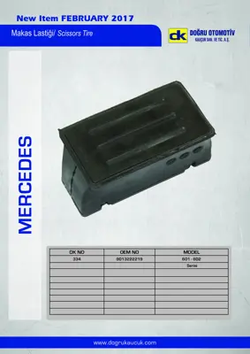 DK 334 Makas Takozu Sag Buyuk Sprınter 901-902-903-904 96>06 