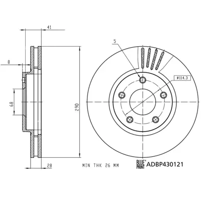 BLUE PRINT ADBP430121 Fren Diski 40206WL80A