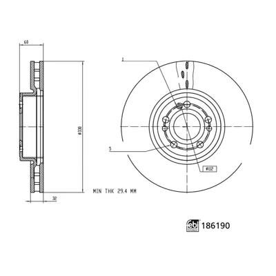FEBI BILSTEIN 186190 Fren Diski 167 Ön Gle 300d 4 Matıc 1674210601 A1674210601
