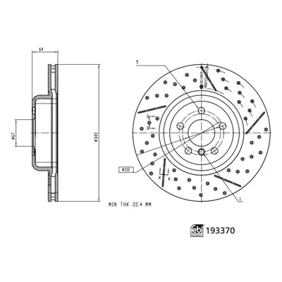 FEBI BILSTEIN 193370 Fren Dıskı Sağ Arka M Sport Bmw G20 18> 34208856162