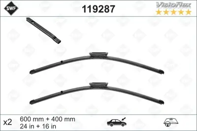 VALEO 119287 Sılecek Supurgesı (X2) 600   400mm Muz Tıp Megane Iıı Fluence Ds3 (Swf) 1211100 1272004 1272005 1272010 1272011 1272013 1272026 1272027 1272028 1272102