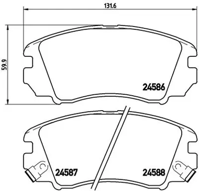 FTE 9001127 On Fren Balatası Hyundaı Elantra 05-11 Coupe 02-> Sonata 01-05 Tucson 04-08 Cerato 08-10 Magentıs 01 581013KA40