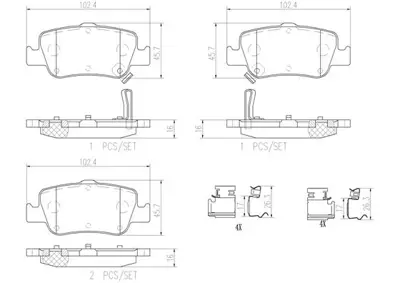 FTE 9005032 Fren Balatası Arka Toyota  Aurıs 1.4 D4d 1.6 07-> Corolla 1.4 D4d 1.6 07-12 4466YZZE3