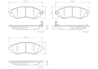 FTE 9001179 Ön Fren Balatası Lacettı 04> / Nubıra 00> 96495227
