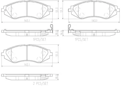 FTE 9001179 Ön Fren Balatası Lacettı 04> / Nubıra 00> 96495227