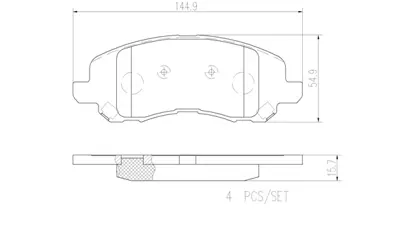 FTE 9001197 On Fren Balatası Mıtsubıshı Lancer 03-11 Asx 11-13 Galant 96-> Outlander 03-> 4008 12-> C4 12-> Comp 1607690480 68020494AB K68020494AB MR569403