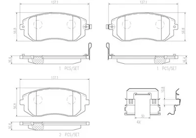 FTE 9001202 On Fren Balatası Subaru Impreza 00-08 Legacy 02-08 Brz 12-> Forester 02-08 26296SA030