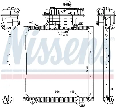 NISSENS 62873 Motor Su Radyatoru Man Tgx Tgs D2066 Tga 18.480 D2876 02>   (Mt) Yuksek Kabın 82061016074