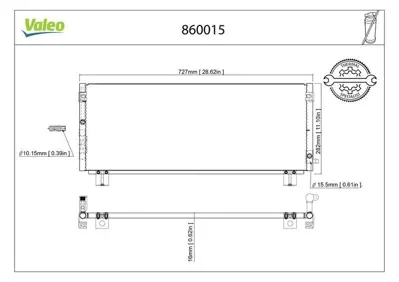 VALEO 860015 Kondenser Toyota Corolla 04.1997>02.2000 