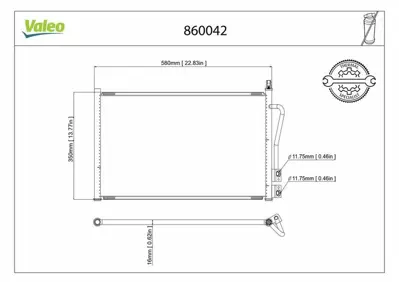 VALEO 860042 Klima Radyatoru (Kondanser) Fıesta Fusıon 1.25 - 1.4 - 1.6 - 1.4tdcı (02 08) Mazda 2 125 - 1.4 