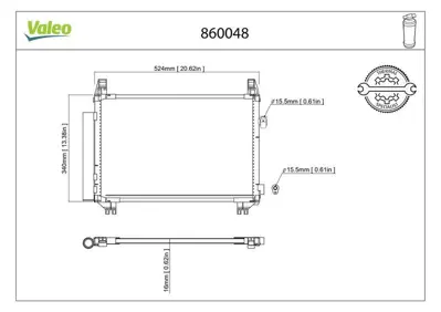 VALEO 860048 Klima Radyatoru Toyota Yarıs 1.4 d4d 2005-> ( 524x340x16 ) 