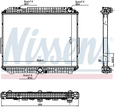 NISSENS 6270030 Motor Su Radyatoru Cercevesız Mercedes Actros Mp4-Mp5 Euro6  A9605002901