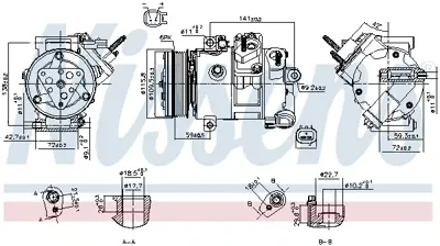 NISSENS 890772 Klima Kompresoru Komple Transıt Custom V362 - V363 2.0 Ecoblue Onden Ceker 16> GK2119D629AE GK2119D629BE