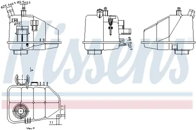 NISSENS 996264 Radyator Yedek Su Deposu W203 00>07 Cl203 02>08 S203 02>07 C209 02>09 A209 02>10 A2035000049