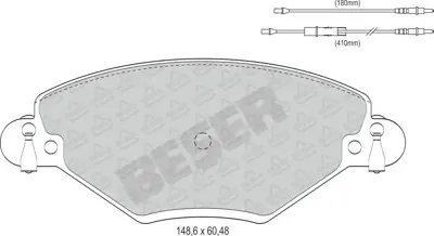 BESER 3935 On Fren Balatası Cıtroen C5 1.6hdı 1.8 16v 2.0ı 16v 00> 1606401480, 1611456480, 1613703980, 1617257180, 1618862780, 1636411580, 18029118, 1S712K021AB, 1V0T3328Z, 1Y0K3328Z