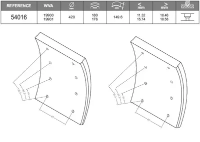 BESER 54016 BF11 On Fren Balatası Pabuc Daf Xf 95 Cekıcı 0682845T , 1808136 , 683266 , 683021 , 682845