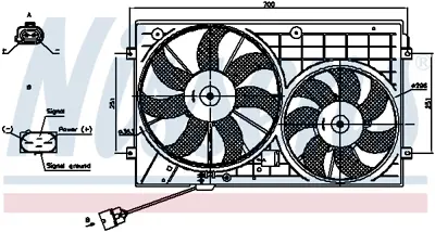 NISSENS 85644 Fan Motoru Davlumbazlı Komple Caddy 04>11 Eos 06>11 Golf V Vı 04>13 Jetta 06>08 Passat 06>11 Cc 09>1 1TD121203B