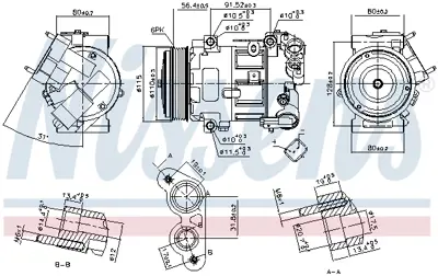 NISSENS 890324 Klima Kompresoru 2008 I-Iı-208-308 Iı-5008-508 Iı-Partner-Rıfter-Berlıngo-C3 Aırcross-C4 Pıcasso 9823097480 9827850380 9827874380