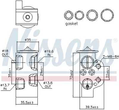 NISSENS 999314 Genlesme Valfı Klima A4 08>12 A5 08>11 Q5 09>12 8K0820679B
