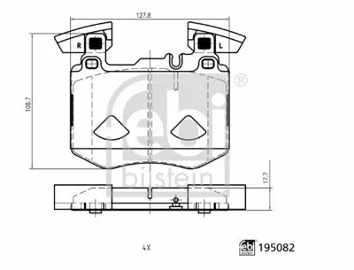 FEBI BILSTEIN 195082 Fren Balatası On Glc-Class C253 18> 0004206502