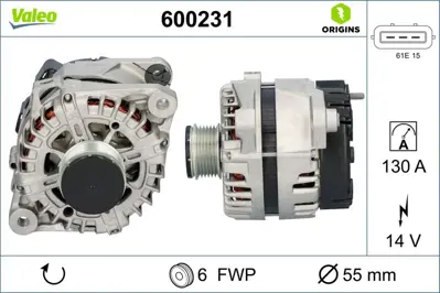 VALEO 600231 Alternatör Hyundaı Tucson 2.4 14-, Santa Fe, Optıma 373002G150 373002G400 373002G500 373002G501 373002G600 373002G700 373002G750 373002G760 373002G850 373222G500