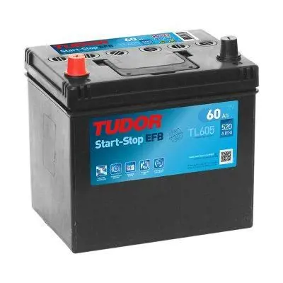 TUDOR TL605 Aku 12v 60 Ah 520a Start Stop Efb D23 (230×173×222) Asya Ters (Sulu) 28800YZZFA