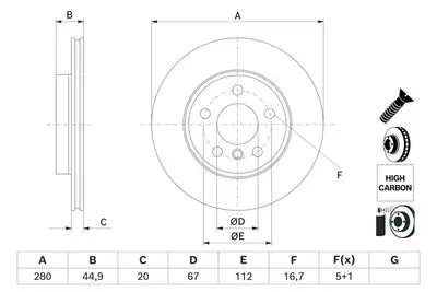 BOSCH 0986479H70 Fren Disk Ön Bmw İ3 