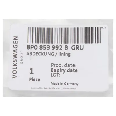 VW 8P0853992BGRU Ön Çamurluk Bandı Sağ 8P0853992BGRU