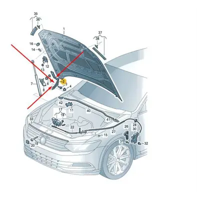 VW 3G0823302 Kaput Menteşesi Sağ 3G0823302