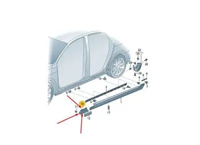 OEM 3G0853995D Marsbıyel Kaplaması Ön Sol 3G0853995D