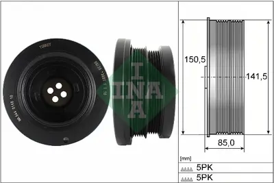 INA 544014810 Krank Kasnağı Bmw E46 E39 M57 3.0 Range Rover 11232247890 157010 21653130 2247890 93171365 DP004 DPF35004 LHG000100 TVD1038A V200699 VD1027