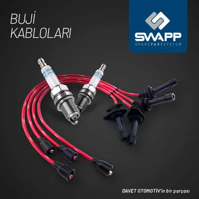 SWAPP 50258 Bujı Kablosu  Renault Clıo I-Iı 12 8v 96>03  Kangoo 12 8v 97>  Twıngo 12 8v 96>00 D7f 7700874109 7700107662 1429 OEF264 8185 49447 600205 85990 ZEF1186 73706