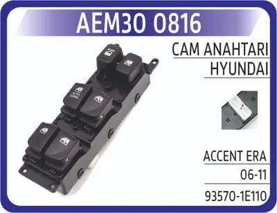 AEM 30 0816 Cam Acma Anahtarı On Sol Hyundaı Accent Era 2006-> 935701E110