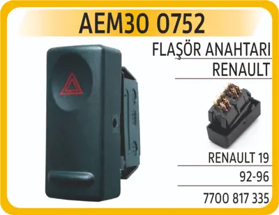 AEM 30 0752 Dortlu (4lu) Flasor Anahtarı R19 7700817335