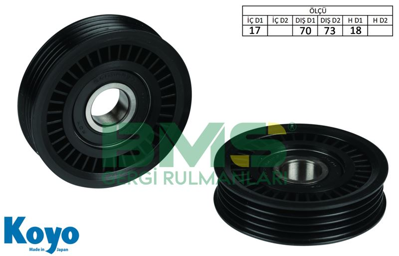 BMS 114 Alternator Gergi Rulmanı 17x70 - 73x18 4 Pk Plastık (Plastıc) Subaru Forester Impreza Legacy 2.0 