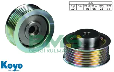 BMS 182 Alternator Gergi Rulmanı 10x60 - 65x26 - 36 6 Pk Demır (Iron) Suzukı Grand Vıtara 2.0 Hdı 4916065D40