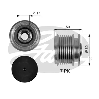 GATES OAP7058 Alternatör Kasnağı W203-204 180-200 M271 10930150 30150 535016510 588052 ALP2398 DC5613 VKM03815