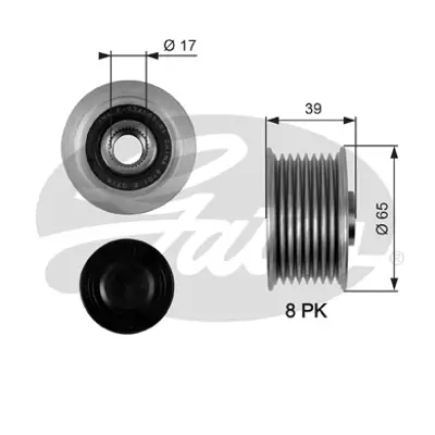 GATES OAP7071 Alternatör Kasnağı Mazda 3, 5, 6, Cx-7, Mpv Iı 2.0d/2.2d 06.02-09.14 32505 535004910 588053 83932505 ADM561301 ALP2372 DC9105 F51097 VKM06403 ZN5527