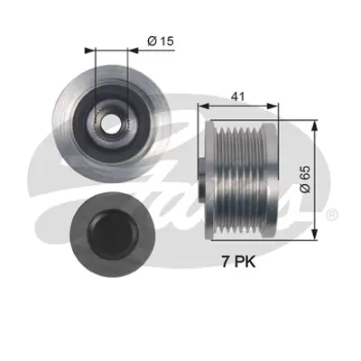 GATES OAP7125 Alternatör Kasnağı Toyota Dyna, Hıace Iv, Hılux Vı Vıı Vııı Land Cruıser 2.4d-3.0d 08.01- 176372 535017310 588082 ALP2447 DC9103 F51080 F51115 VKM06102 ZN5509
