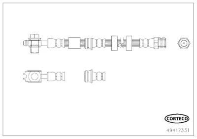 CORTECO 49417331 Corteco Fren Hortumu Skoda Rapıd,Vw Polo 