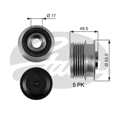 GATES OAP7079 Alternatör Kasnağı W168 160cdi-170cdi 668 10140002 15153 535001110 588085 ALP2376 DB0270 VKM03827