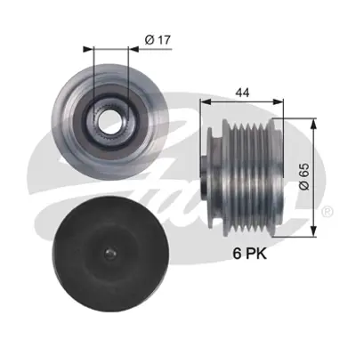 GATES OAP7139 Alternatör Kasnağı Audi A4 (8k2/8k5) 3.2fsı/S4, A5 (8f/8t/8ta) 3.2fsı/S5 30943786 43786 535020710 F51146 VKM03129