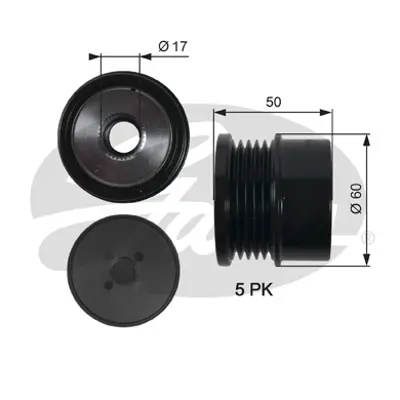 GATES OAP7157 Alternatör Kasnağı Smart Fortwo 451.301-401 Om660 (0.8 Cdı) 