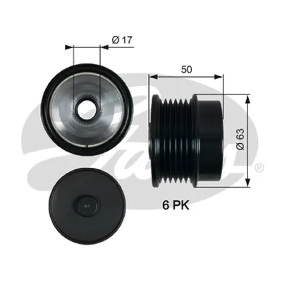 GATES OAP7186 V Kayış Gergi Rulmanı 535018910 F00M391100 F00M391135 VKM03303