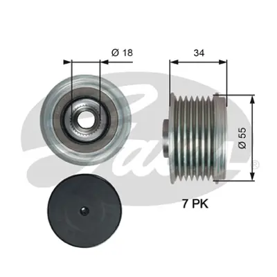 GATES OAP7213 V Kayış Gergi Rulmanı 101720 535026010 VKM06603