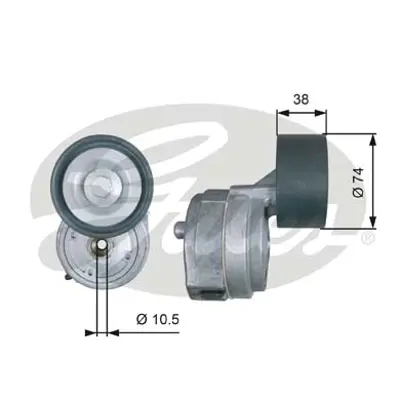GATES T38600 V Kayış Gergi Rulmanı 2080SN 22782 2894801 340000007 APV1107 TK032 VKMCV51005