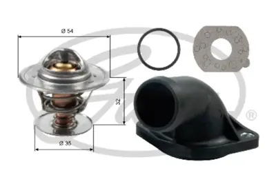 GATES TH13684K1 Termostat  84 °c Vw Golf Iıı (1.4 1.6) 91-98, Vento (1.4 1.6) 91-98 32923346 WF0030