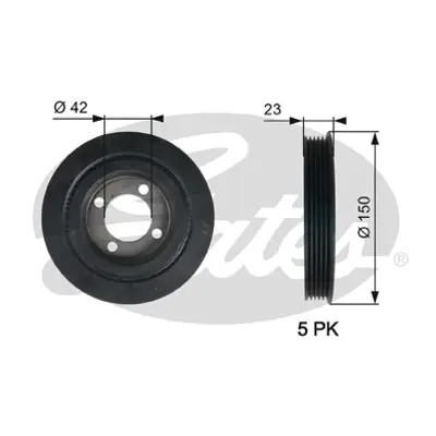 GATES TVD1026 Krank Kasnağı 26924 33787 544004510 62926924 62933787 80000351 80001994 DP009 DP0351 DP0351K DPV1055 F78002